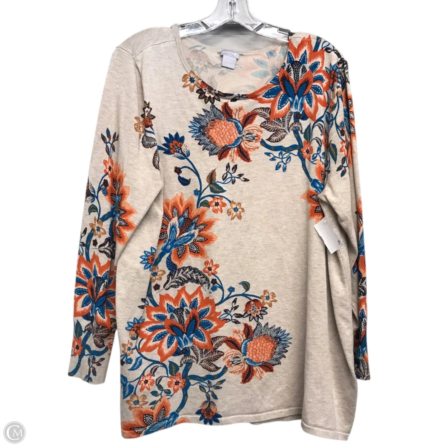 Top Long Sleeve By Chicos In Floral Print, Size: Xl