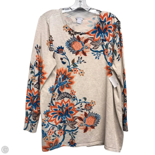 Top Long Sleeve By Chicos In Floral Print, Size: Xl