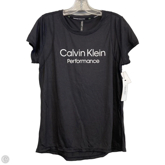 Athletic Top Short Sleeve By Calvin Klein Performance In Black, Size: M