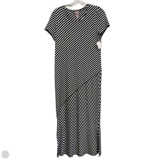 Dress Casual Maxi By Chicos In Black & White, Size: M