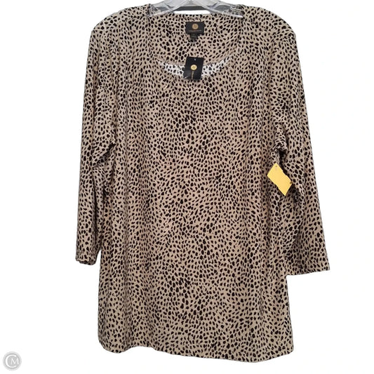 Top Long Sleeve By Jm Collections In Animal Print, Size: Xl