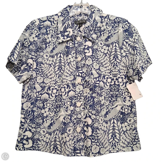 Top Short Sleeve By J. Crew In Blue & White, Size: S