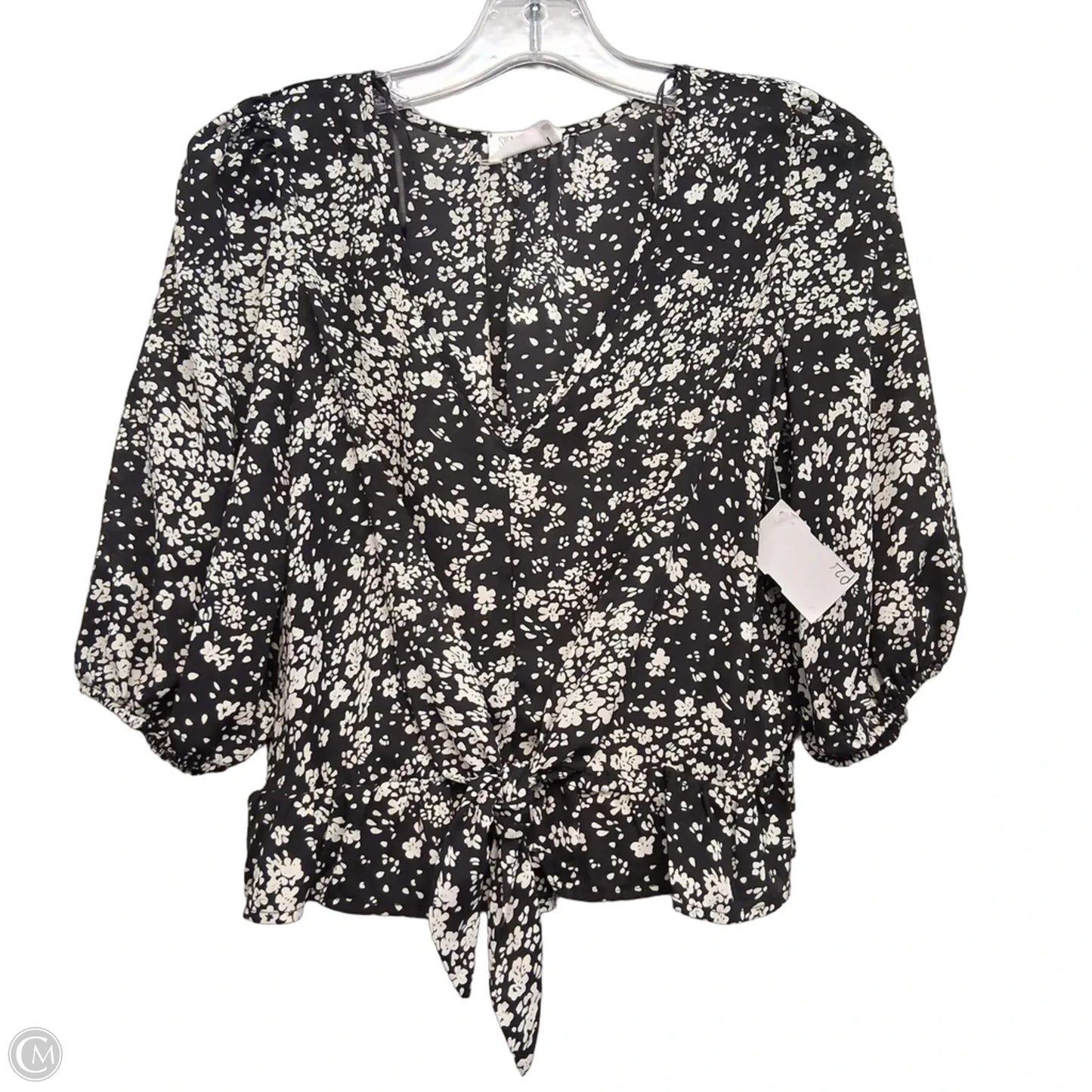 Top Long Sleeve By Sienna Sky In Black & White, Size: S