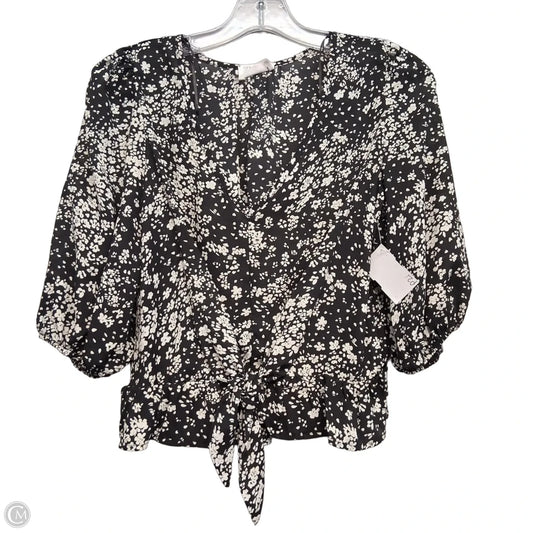 Top Long Sleeve By Sienna Sky In Black & White, Size: S