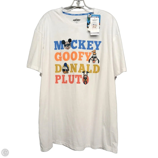 Top Short Sleeve By Disney In White, Size: 1x