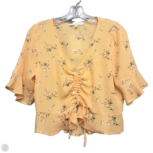 Top Short Sleeve By Love Tree In Yellow, Size: L