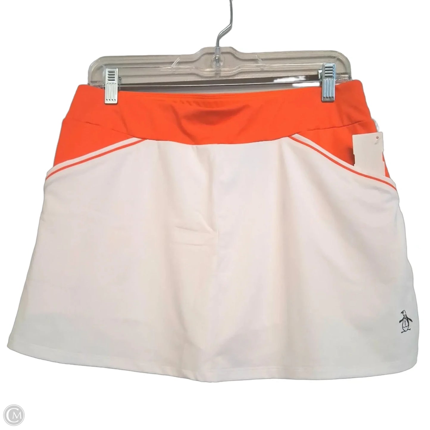 Athletic Skort By Penguin In Orange & White, Size: M