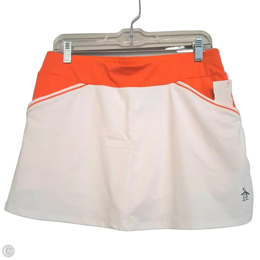 Athletic Skort By Penguin In Orange & White, Size: M