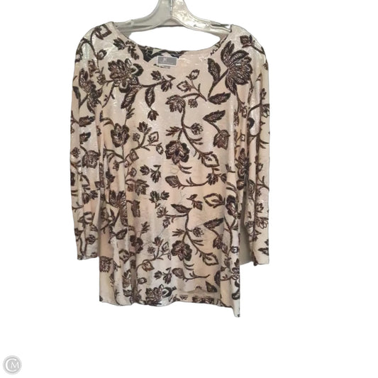 Top 3/4 Sleeve By Jm Collections In Black & Cream, Size: Xl
