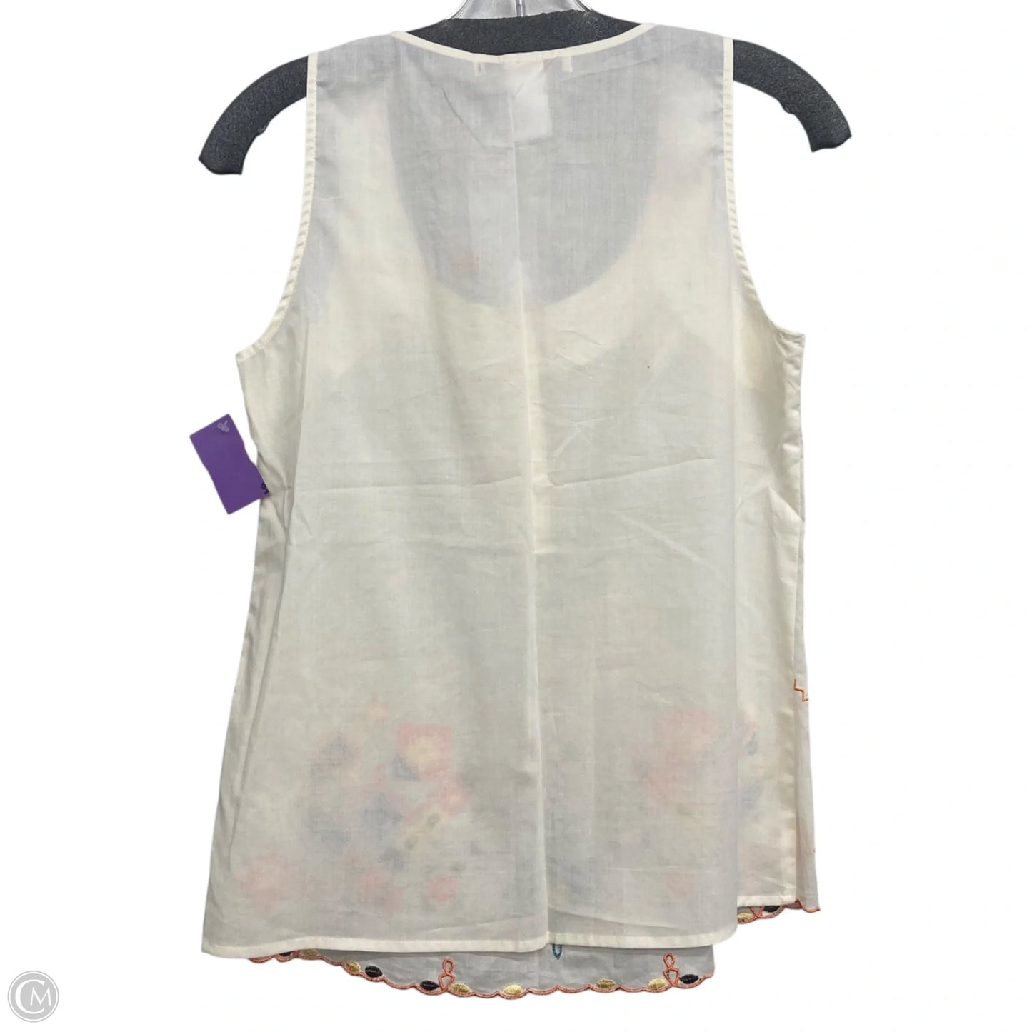 Top Sleeveless By Poison Ivy In Cream, Size: S