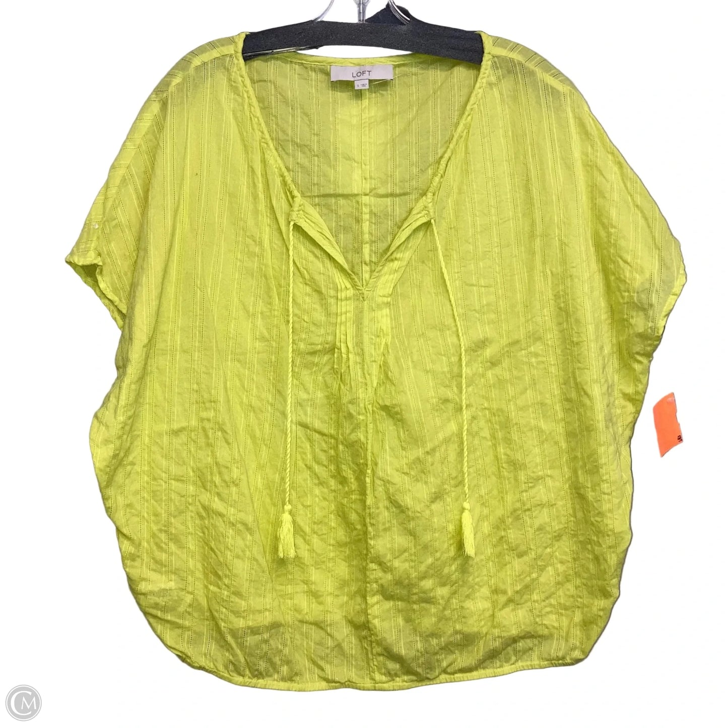 Top Sleeveless By Loft In Yellow, Size: S