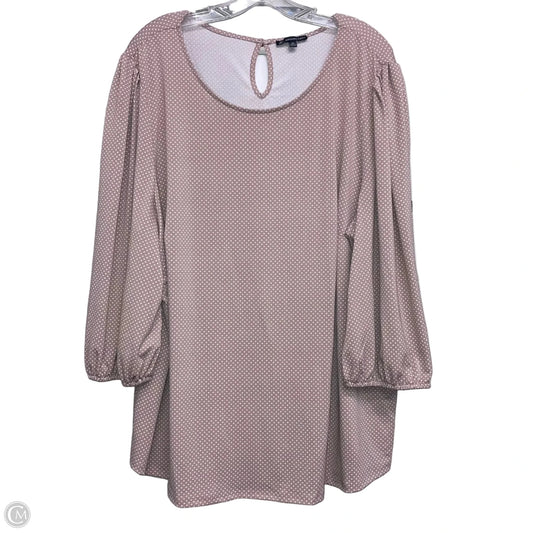 Top 3/4 Sleeve By Adrianna Papell In Pink, Size: 3x