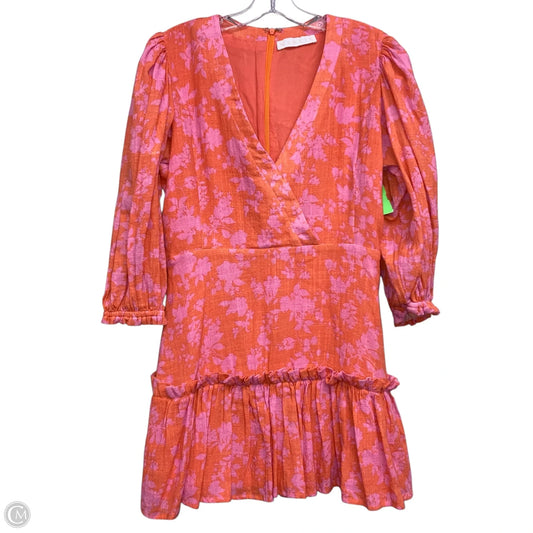 Dress Casual Short By Karlie In Orange & Pink, Size: L