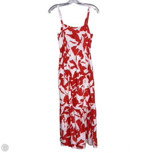 Dress Casual Midi By Evereve In Red & White, Size: Xs