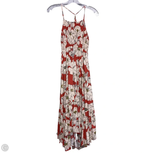Dress Casual Midi By Free People In Red & Tan, Size: S