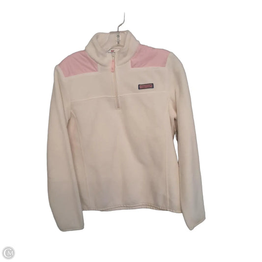 Jacket Fleece By Vineyard Vines In Cream & Pink, Size: S