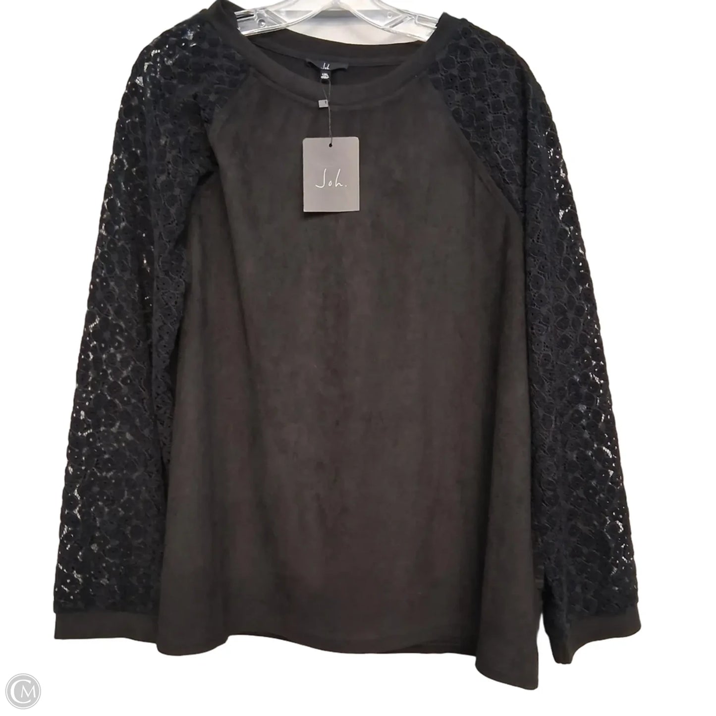 Top Long Sleeve In Black, Size: 1x