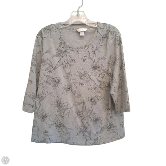 Top Long Sleeve Basic By Cj Banks In Black & Grey, Size: 1x