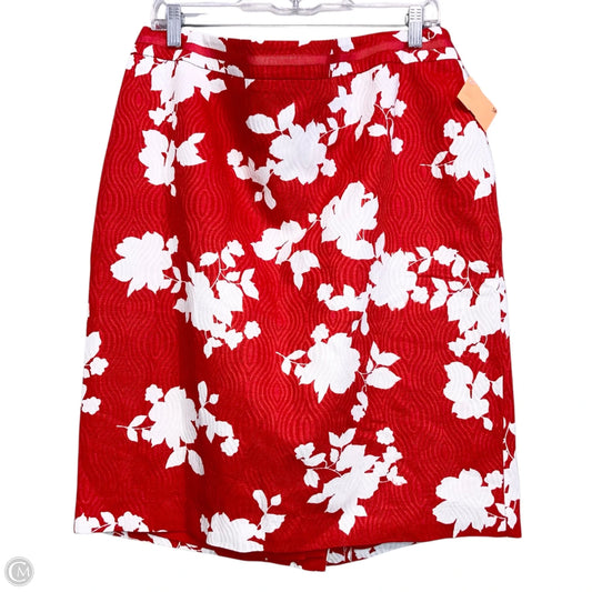 Skirt Midi By Talbots In Red & White, Size: 14