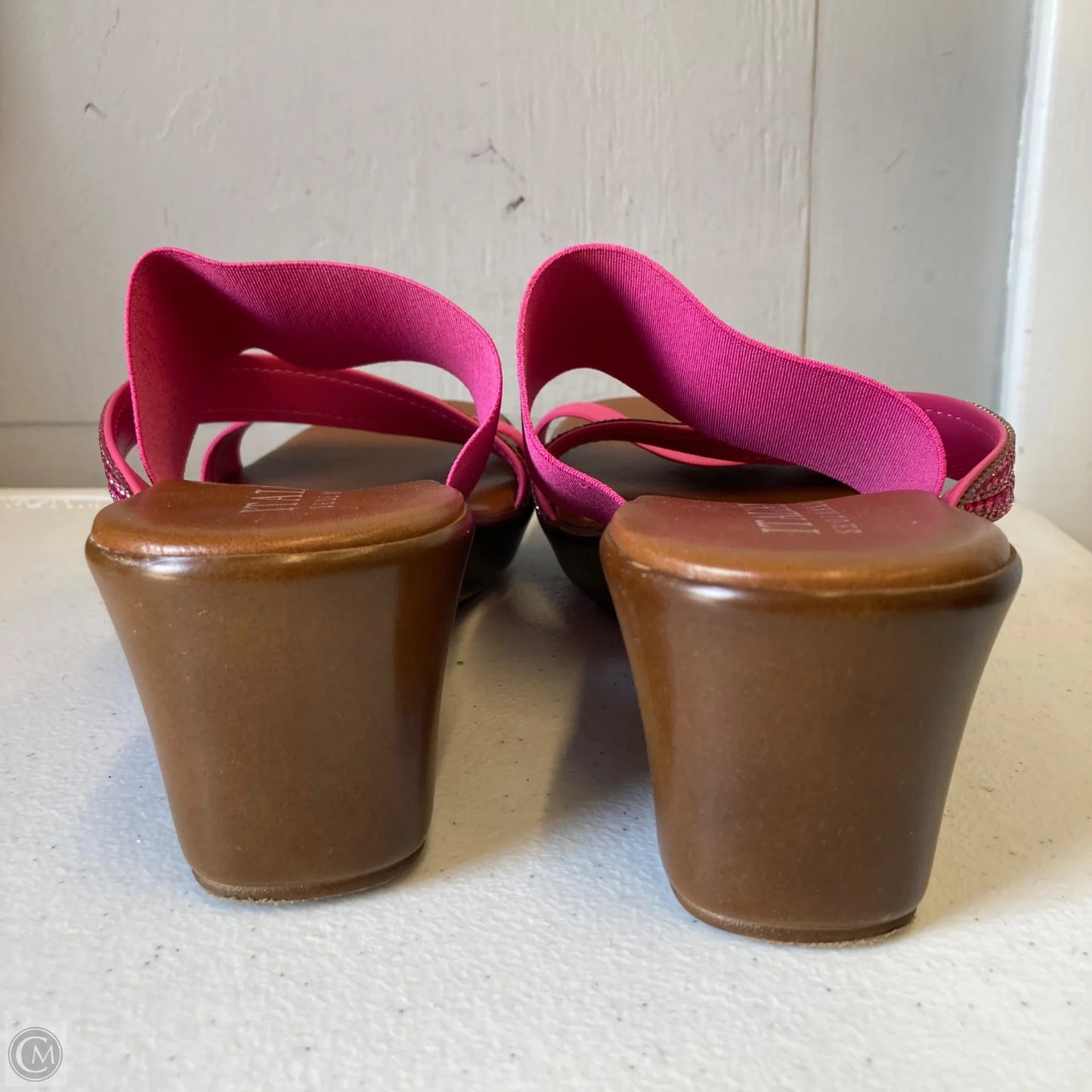 Sandals Heels Wedge By Italian Shoemakers In Pink, Size: 9.5