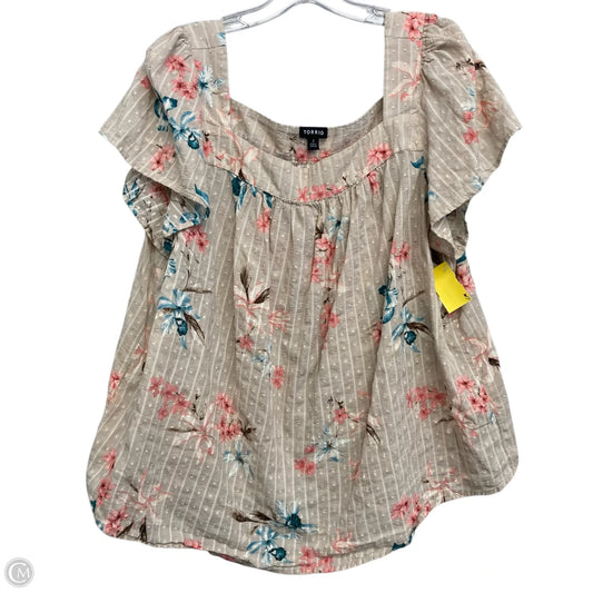 Top Short Sleeve By Torrid In Tan, Size: 2x