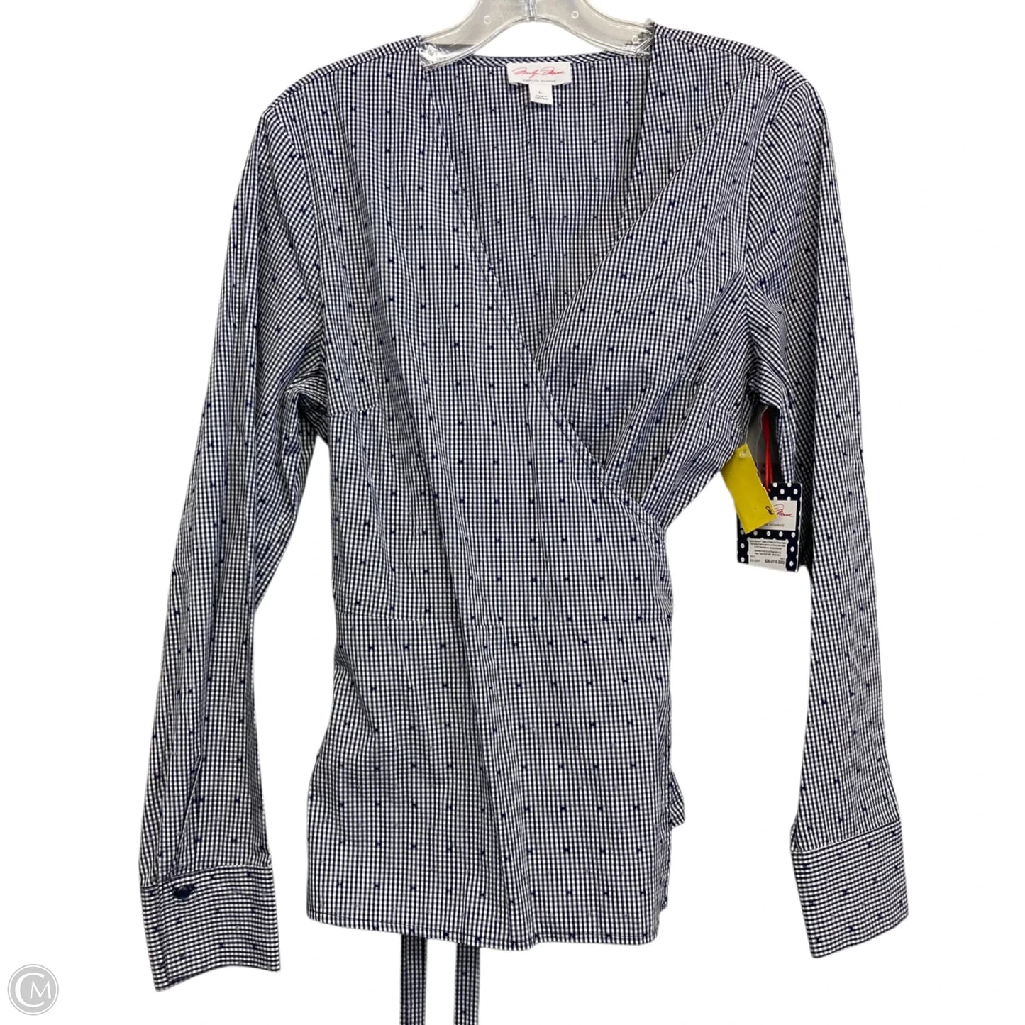 Top Long Sleeve By Marilyn Monroe In Checkered Pattern, Size: L