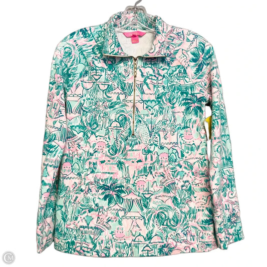 Athletic Jacket Designer By Lilly Pulitzer In Green & Pink, Size: Xs