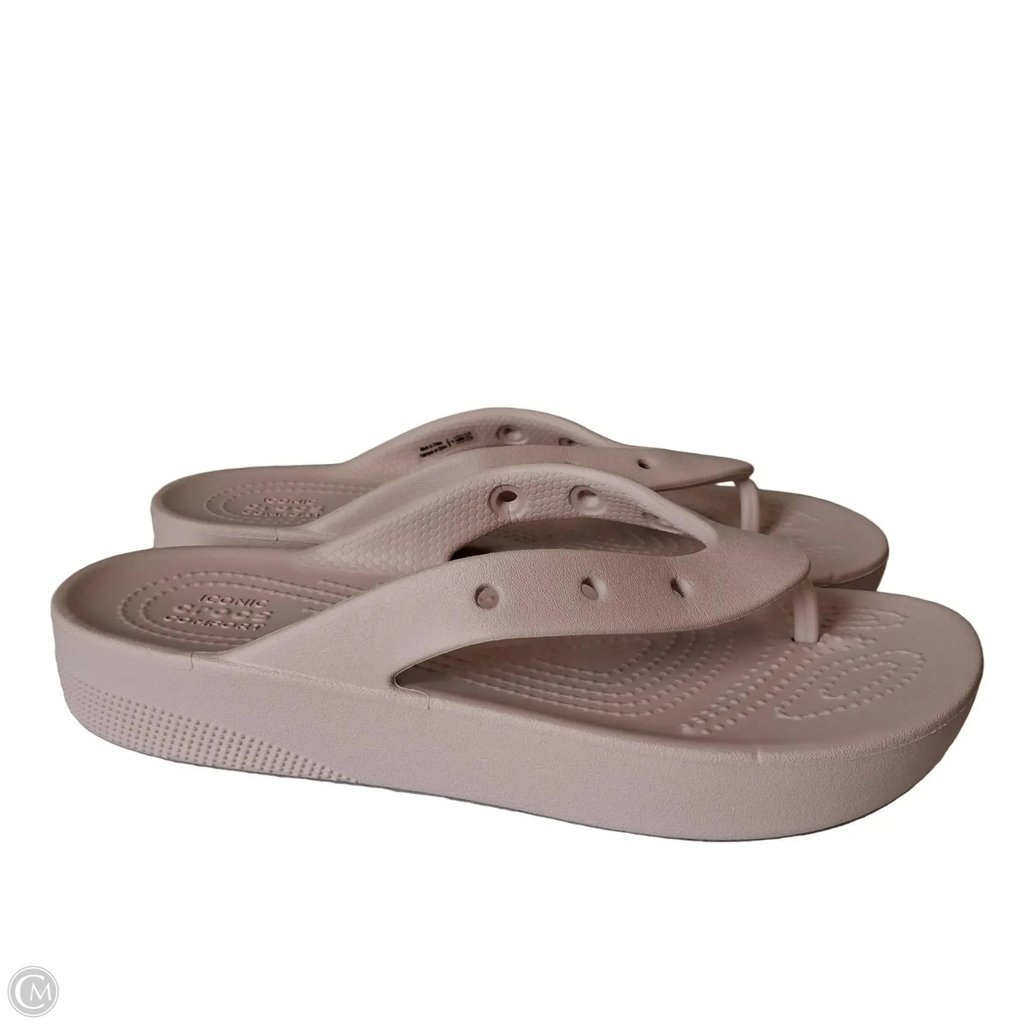 Sandals Heels Platform By Crocs In Pink, Size: 8