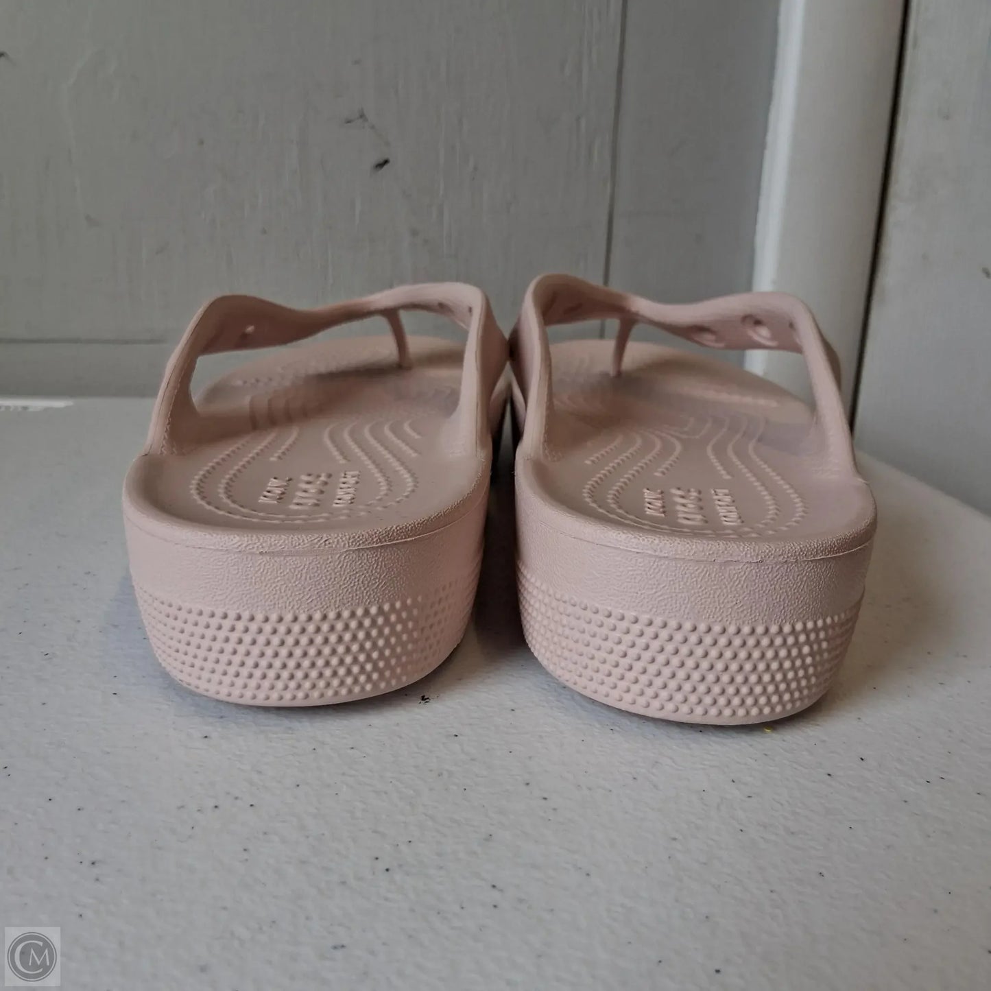 Sandals Heels Platform By Crocs In Pink, Size: 8