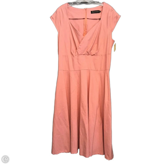 Dress Casual Midi By Gowntown In Peach, Size: 2x