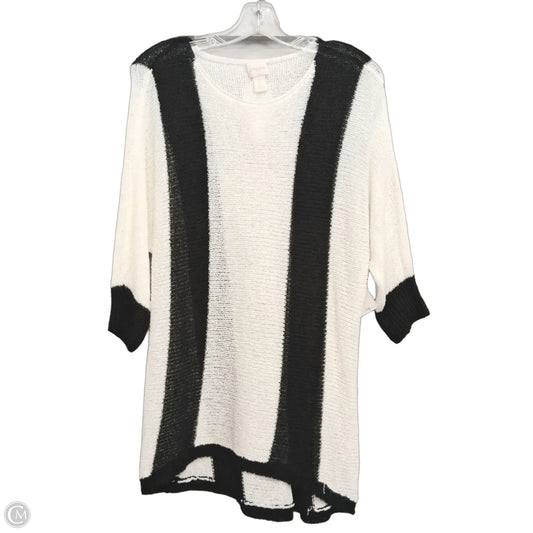 Sweater By Chicos In Black & White, Size: L