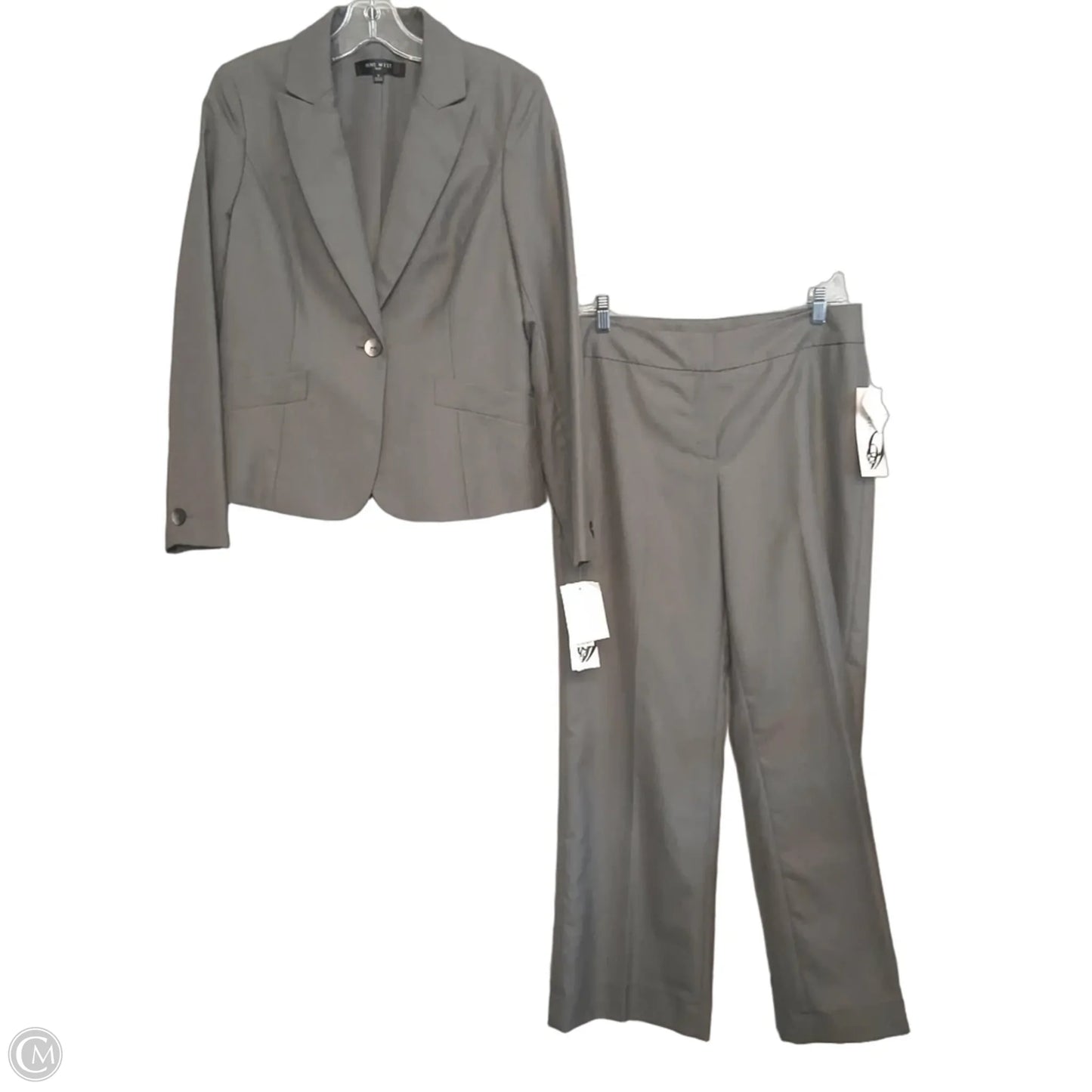 Pants Suit 2pc By Nine West In Grey, Size: 6
