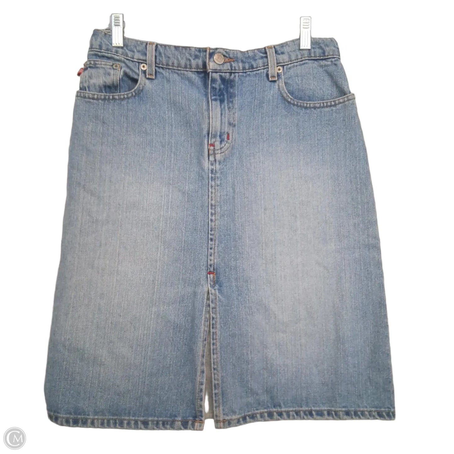 Skirt Midi By Polo Ralph Lauren In Blue Denim, Size: 4