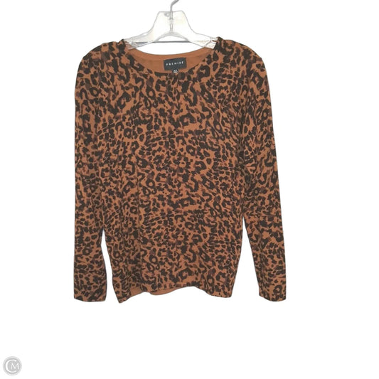 Top Long Sleeve By Premise In Leopard Print, Size: S