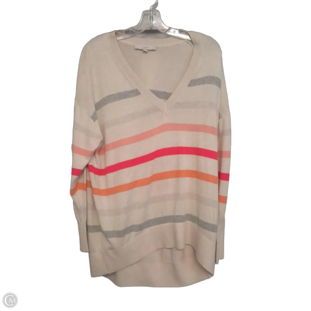 Sweater By Loft In Striped Pattern, Size: M