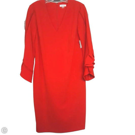 Dress Party Midi By Calvin Klein In Red, Size: L