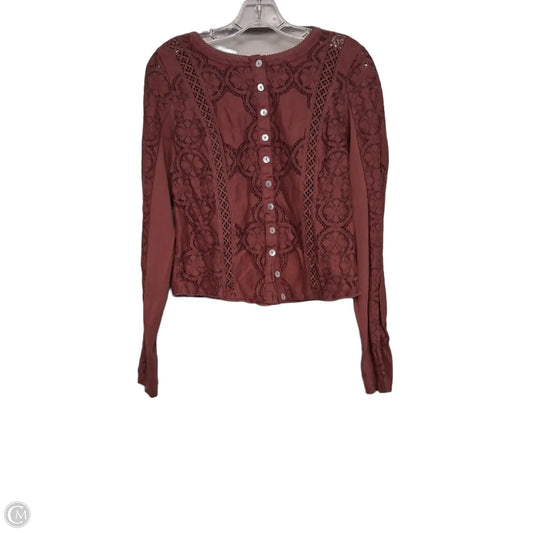 Top Long Sleeve By Free People In Orange Denim, Size: L