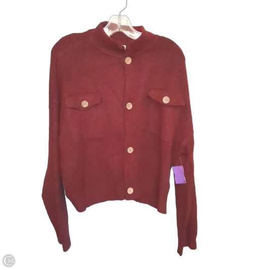 Sweater Cardigan By Kirundo In Red, Size: L