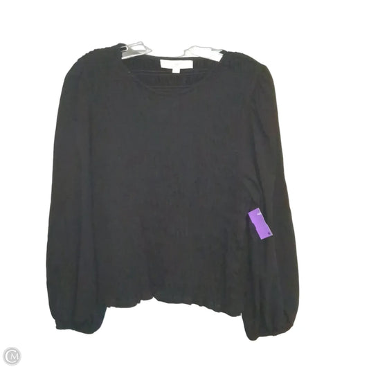 Top Long Sleeve By Loft In Black, Size: Xl
