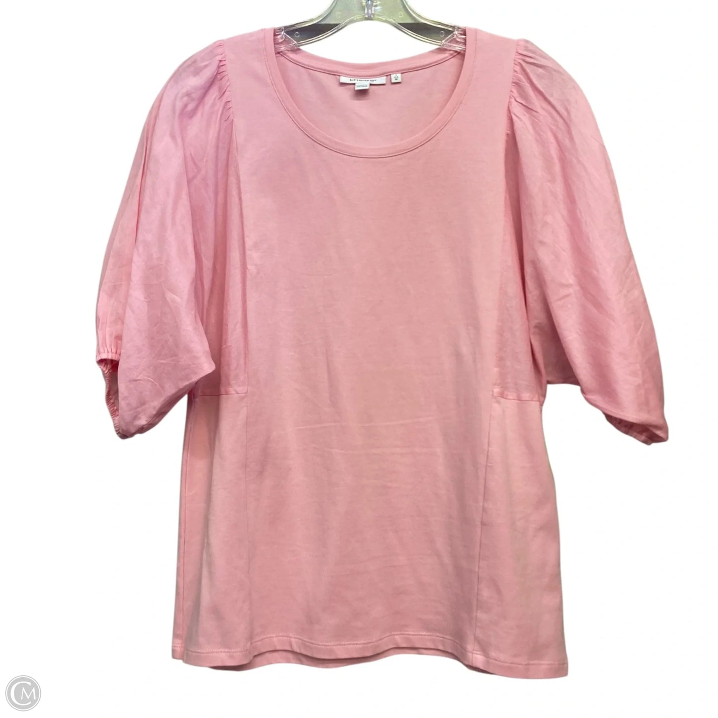 Top Short Sleeve By Chicos In Pink, Size: M