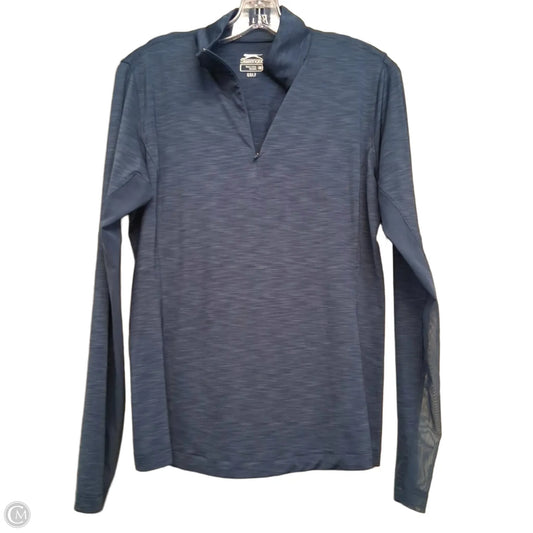 Athletic Top Long Sleeve Collar By Slazenger In Blue, Size: M