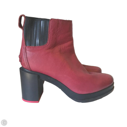 Boots Ankle Heels By Sorel In Maroon, Size: 8
