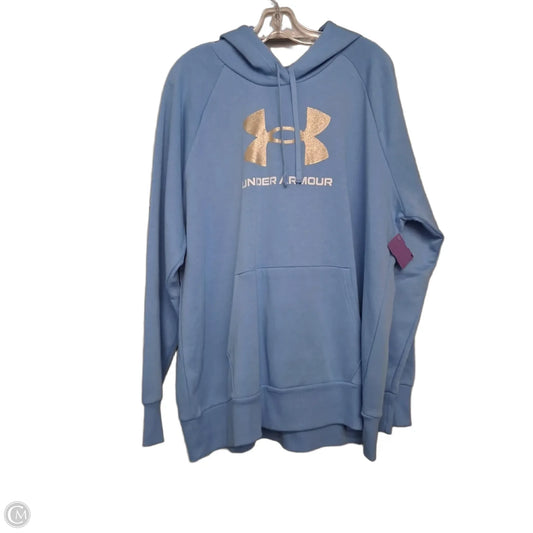 Sweatshirt Hoodie By Under Armour In Blue, Size: 2x