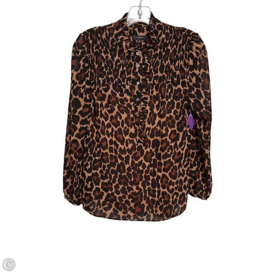 Top Long Sleeve By J. Crew In Animal Print, Size: S