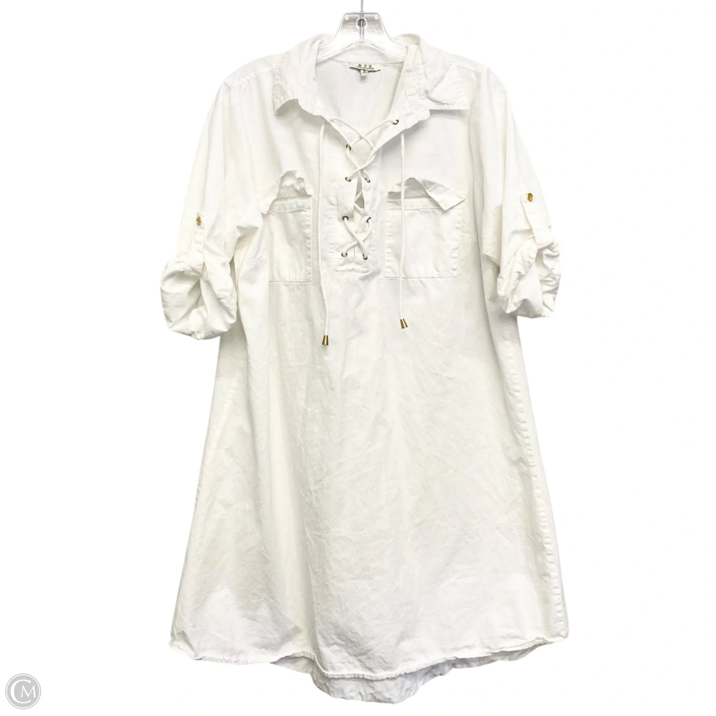 Dress Casual Midi By Mph In White, Size: 1x