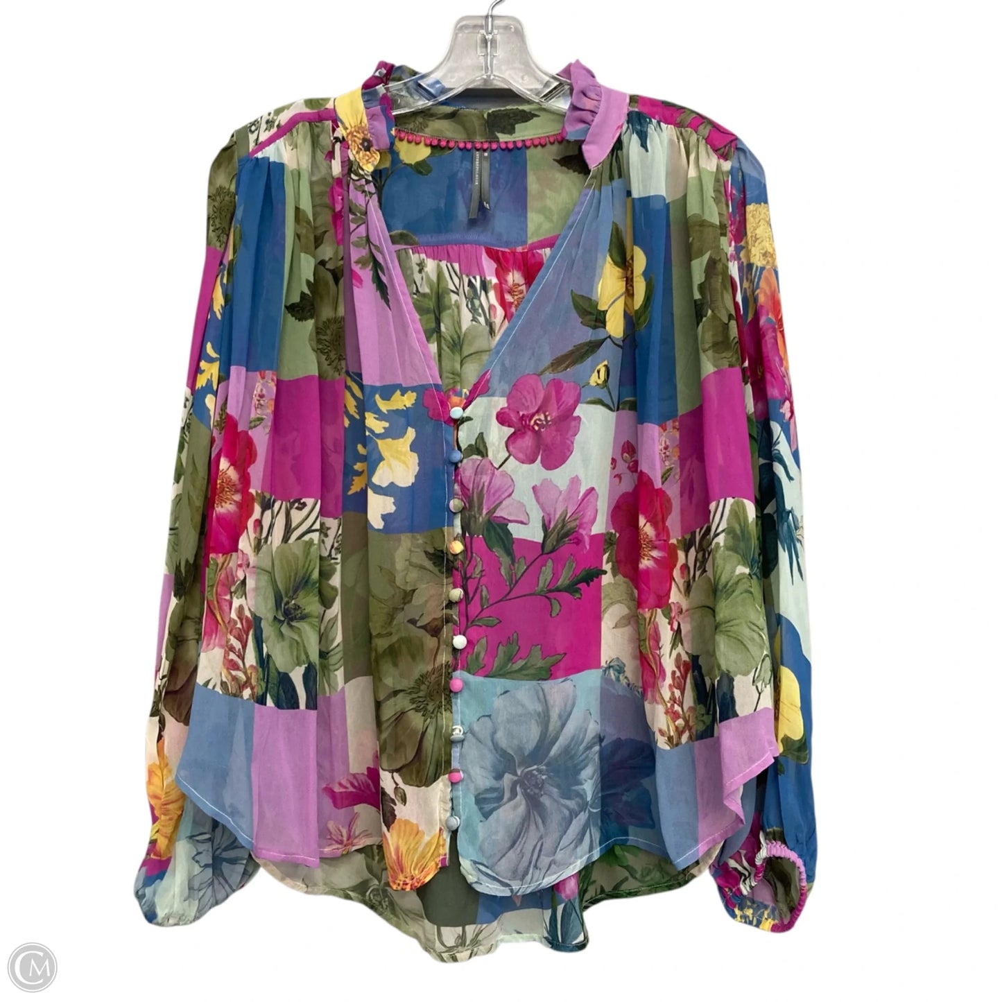 Top Long Sleeve By Anthropologie In Floral Print, Size: Xs