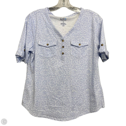 Top Short Sleeve By Croft And Barrow In Blue & White, Size: Sp