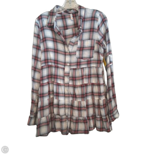Top Long Sleeve By Free People In Plaid Pattern, Size: 10