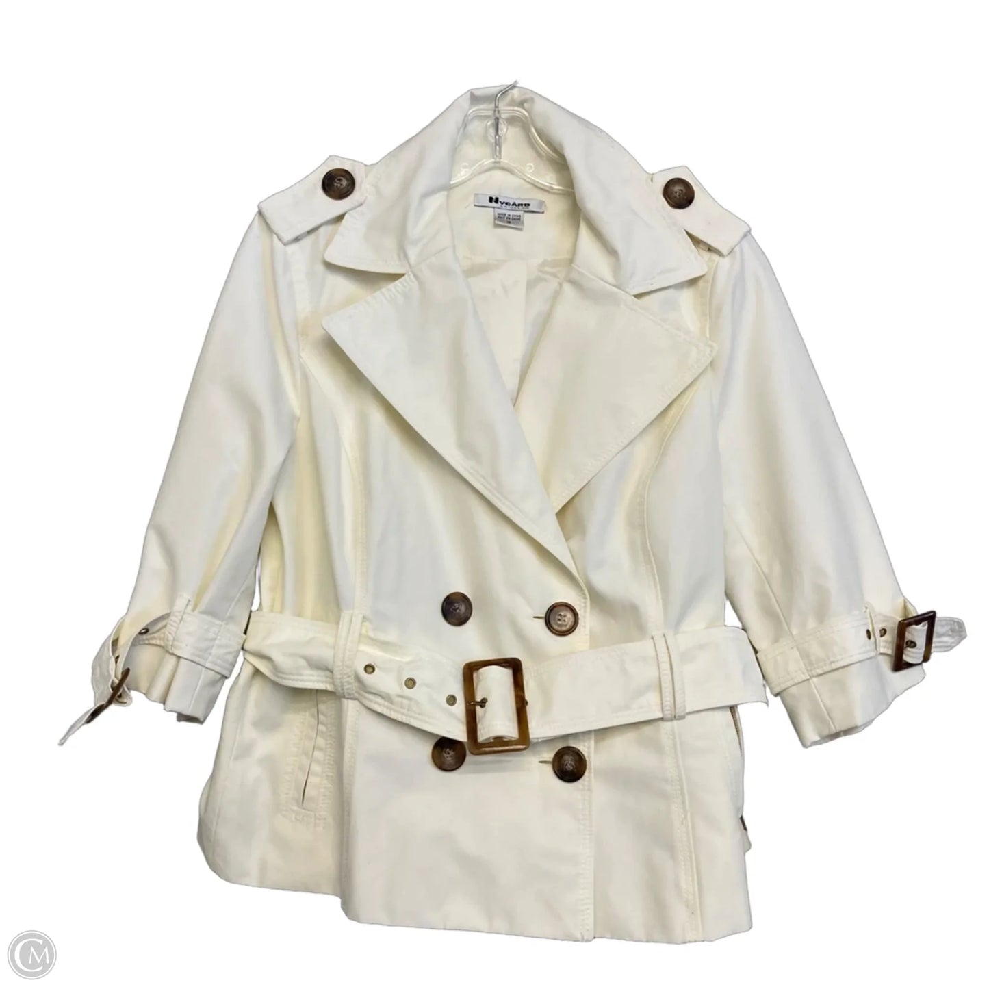 Coat Peacoat By Peter Nygard In Cream, Size: L