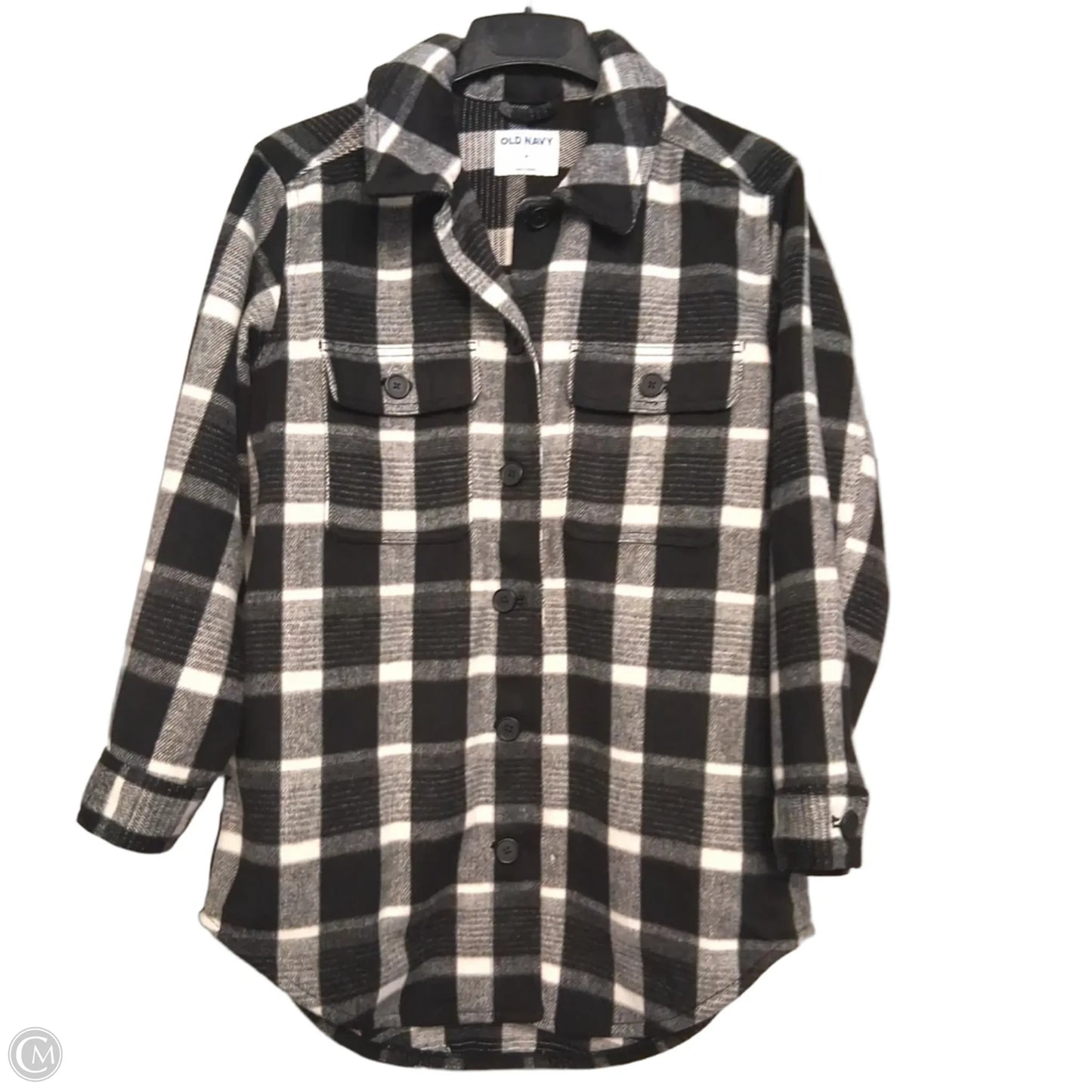 Jacket Shirt By Old Navy In Black & White, Size: M